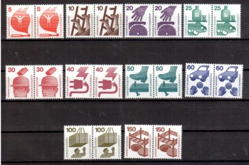 BRD Michelnummer 694 - 703 waagerechte Paare postfrisch BRD Michelnummer 694 - 703 waagerechte Paare postfrisch