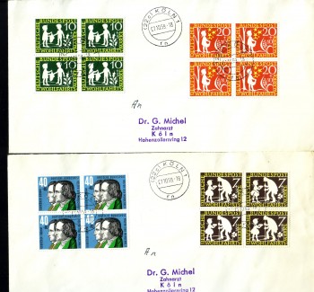 (intern:088) BRD Michelnummer 322 - 325 FDC (intern:088) BRD Michelnummer 322 - 325 FDC