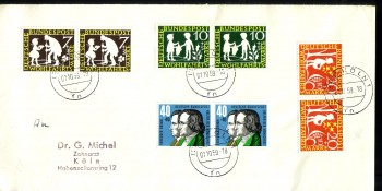 (intern:089) BRD Michelnummer 322 - 325 FDC (intern:089) BRD Michelnummer 322 - 325 FDC