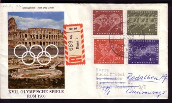 (intern:100) BRD Michelnummer 332 - 335 FDC (intern:100) BRD Michelnummer 332 - 335 FDC