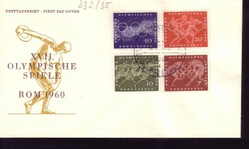 (intern:101) BRD Michelnummer 332 - 335 FDC (intern:101) BRD Michelnummer 332 - 335 FDC