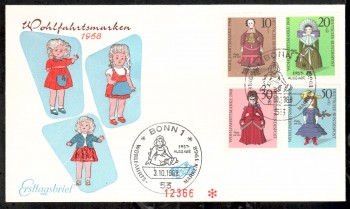 (intern:1191) BRD Michelnummer 571 - 574 FDC