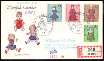 (intern:1192) BRD Michelnummer 571 - 574 FDC