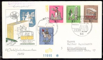 (intern:1249) BRD Michelnummer 604 - 607 FDC