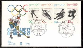 (intern:1401) BRD Michelnummer 680 - 683 FDC