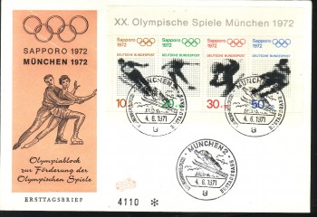 (intern:1402e) BRD Michelnummer Block 6 FDC