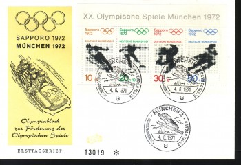 (intern:1402f) BRD Michelnummer Block 6 FDC