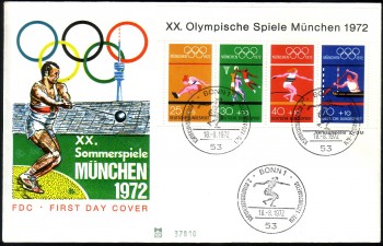 (intern:1457b) BRD Michelnummer Block 8 FDC