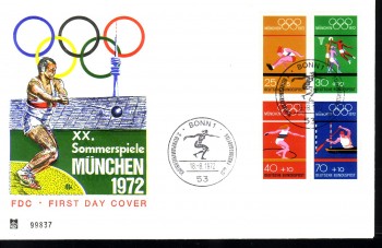 (intern:1458) BRD Michelnummer 734 - 737 MH-Blatt FDC
