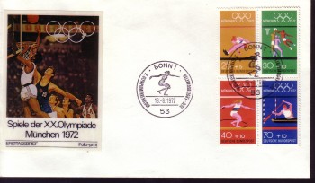 (intern:1458) BRD Michelnummer 734 - 737 MH-Blatt FDC