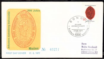 (intern:1716) BRD Michelnummer 938 FDC