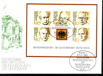 (intern:1887b) BRD Michelnummer 1156 - 1160 Block 18 FDC