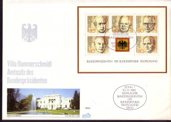 (intern:1887c) BRD Michelnummer 1156 - 1160 Block 18 FDC