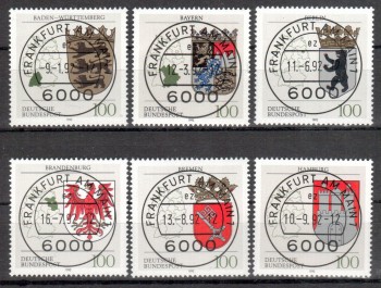 BRD Michelnummer 1586 - 1591 Vollstempel