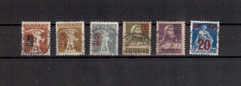 Schweiz Michelnummer 156 - 161 gestempelt