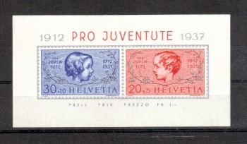 Schweiz Michelnummer 318 - 319 Block 3 postfrisch