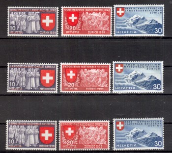 Schweiz Michelnummer 335 - 343 postfrisch