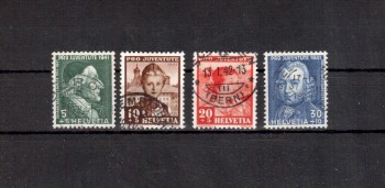 Schweiz Michelnummer 399 - 402 gestempelt