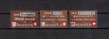 Schweiz Michelnummer 405 - 407 gestempelt
