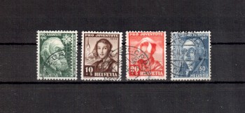 Schweiz Michelnummer 412 - 415 gestempelt