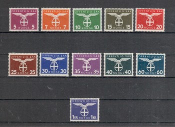 Norwegen Dienst Michelnummer 44 - 54 postfrisch Norwegen Dienst Michelnummer 44 - 54 postfrisch