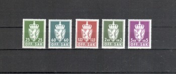 Norwegen Dienst Michelnummer 97 - 101 postfrisch Norwegen Dienst Michelnummer 97 - 101 postfrisch