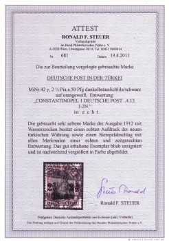 Deutsche Post in der Tuerkei Michelnummer 42 y gestempelt FA Deutsche Post in der Tuerkei Michelnummer 42 y gestempelt FA