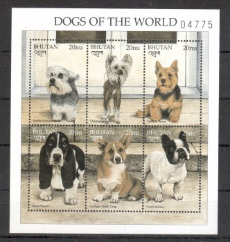 Hunde 059 Bhutan Michelnummer 1736 - 1741 postfrisch