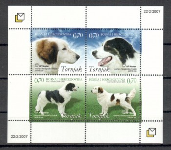 Hunde 067 Bosnien + Herzegowina Michelnummer Block 9 postfrisch