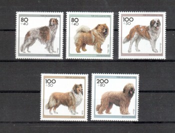 Hunde 102 Deutschland Michelnummer 1836 - 1840 postfrisch