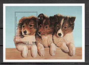 Hunde 106 Dominica Michelnummer Block 329 postfrisch