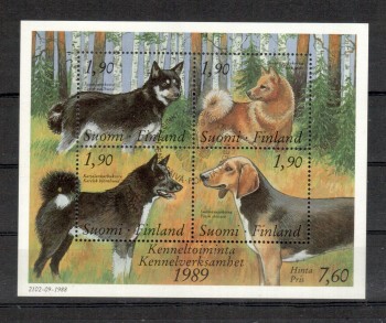 Hunde 119 Finnland Michelnummer Block 5 postfrisch