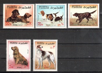 Hunde 129 Fujeira Michelnummer 602 - 606 A postfrisch