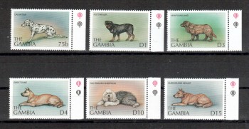 Hunde 142 Gambia Michelnummer 2900 - 2905 postfrisch