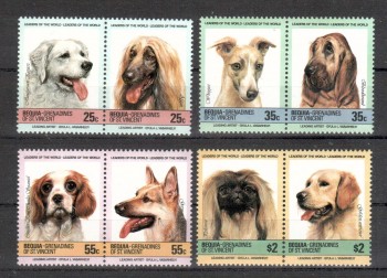 Hunde 173 Grenadinen - Bequia Michelnummer 90 - 97 postfrisch