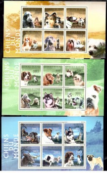 Hunde 211 Guinea Michelnummer 7198 - 7215 3 Kleinbogen postfrisch