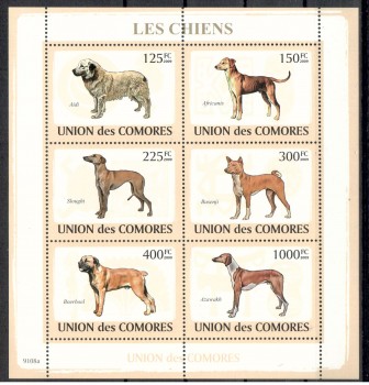 Hunde 299 Komoren Michelnummer 2135 - 2140 postfrisch