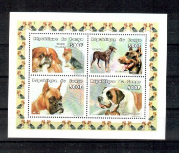 Hunde 303 Kongo Brazzaville Michelnummer 1637 - 1640 A postfrisch