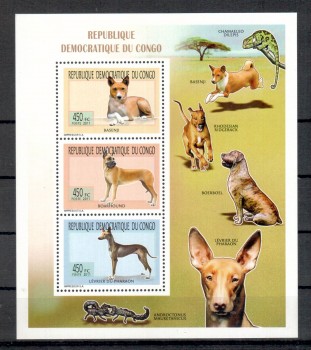 Hunde 311 Kongo Kinshasa Michelnummer 2034 - 2036 Kleinbogen postfrisch