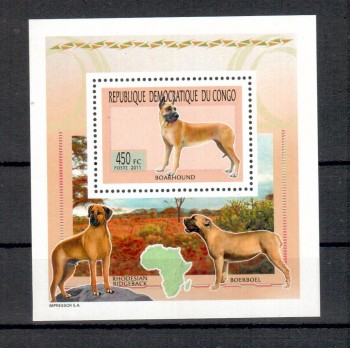 Hunde 312 Kongo Kinshasa Michelnummer Block 376 A postfrisch