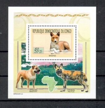 Hunde 314 Kongo Kinshasa Michelnummer Block 378 A postfrisch