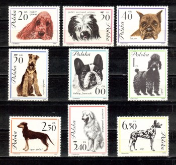 Hunde 476 Polen Michelnummer 1374 - 1382 postfrisch Hunde 476 Polen Michelnummer 1374 - 1382 postfrisch