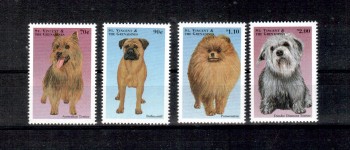 Hunde 574 St.Vincent Michelnummer 4359 - 4362 postfrisch