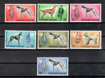 Hunde 595 Togo Michelnummer 550 - 556 A postfrisch