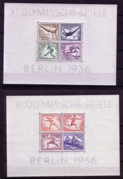 Deutsches Reich Michelnummer 624 - 631 Block 5 + 6 postfrisch Deutsches Reich Michelnummer 624 - 631 Block 5 + 6 postfrisch
