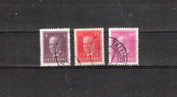 Estland Michelnummer 124 - 126 gestempelt