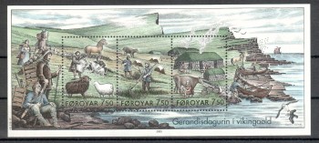 Faroer Michelnummer 523 - 525 Block 18 postfrisch