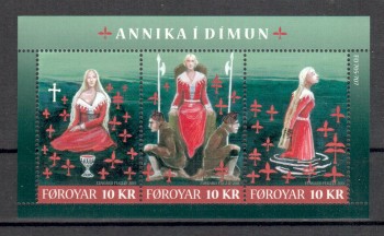 Faroer Michelnummer 719 - 721 Block 27 postfrisch 