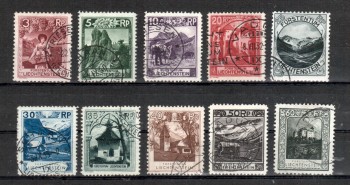 Liechtenstein Michelnummer 94 - 103 gestempelt Liechtenstein Michelnummer 94 - 103 gestempelt