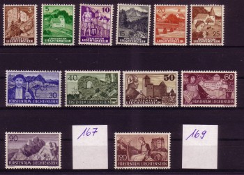 Liechtenstein Michelnummer 156 - 169 ohne 167 + 169 postfrisch Liechtenstein Michelnummer 156 - 169 ohne 167 + 169 postfrisch